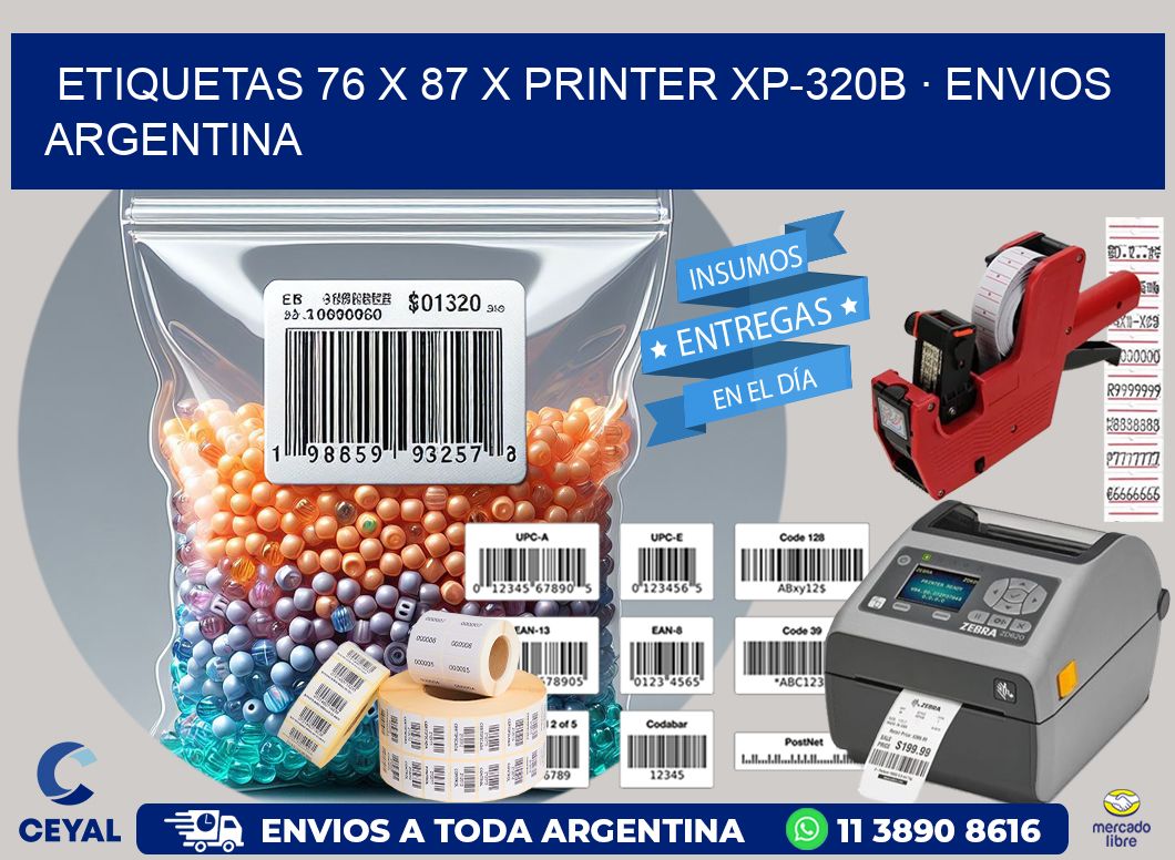 ETIQUETAS 76 x 87 X PRINTER XP-320B · ENVIOS ARGENTINA