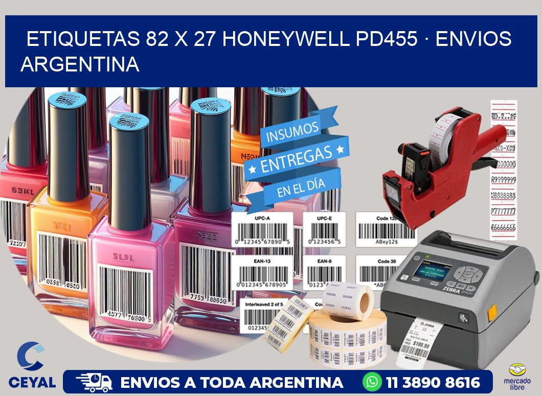 ETIQUETAS 82 x 27 HONEYWELL PD455 · ENVIOS ARGENTINA