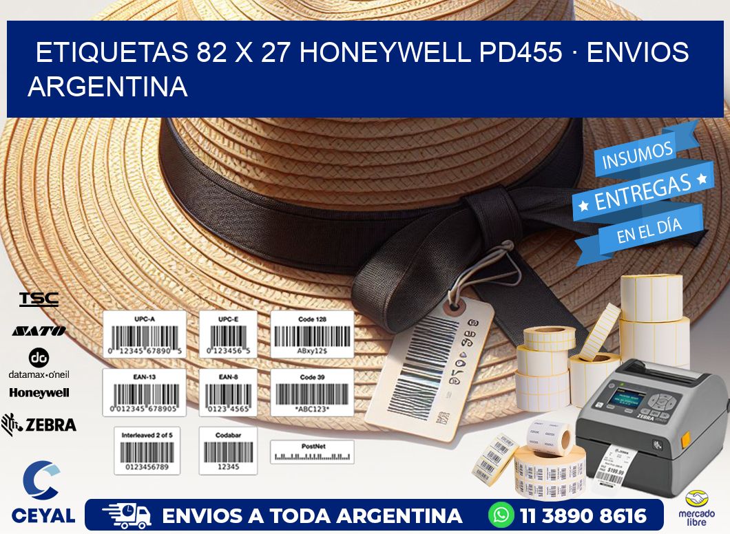 ETIQUETAS 82 x 27 HONEYWELL PD455 · ENVIOS ARGENTINA