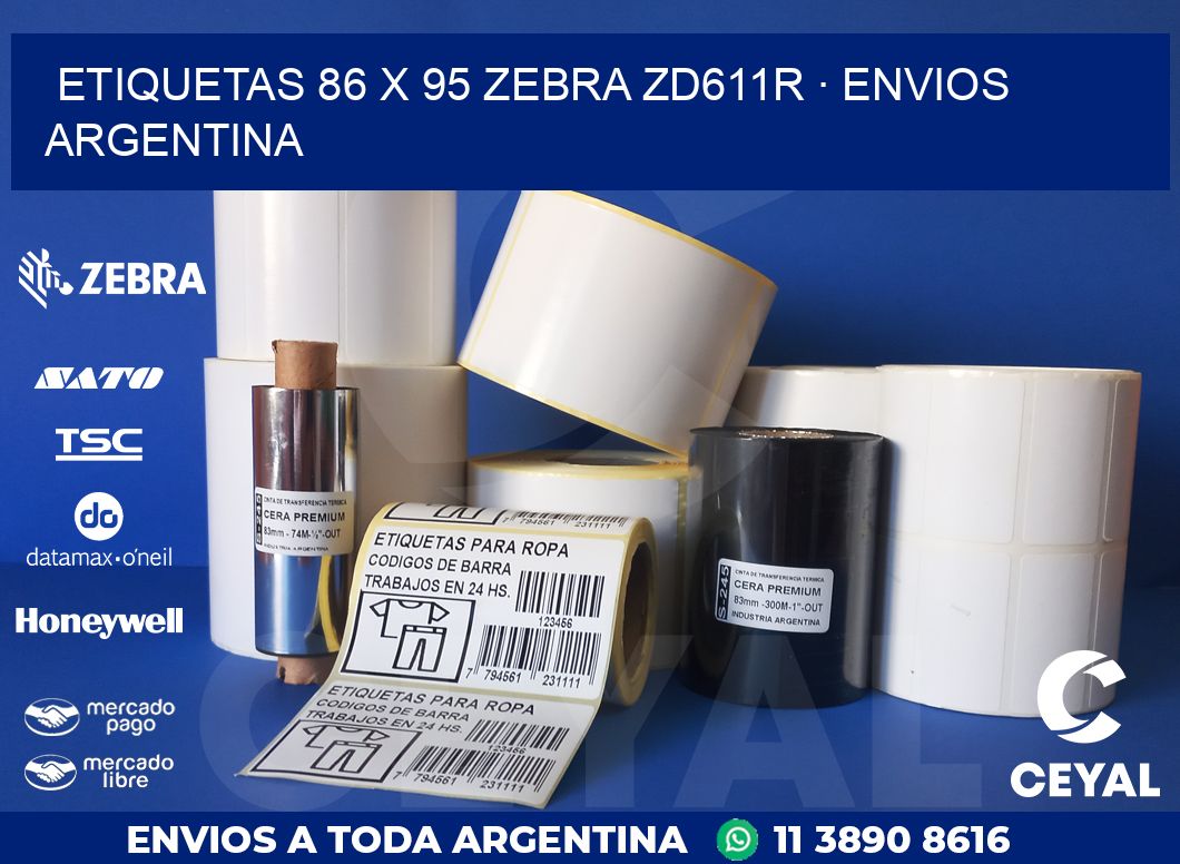 ETIQUETAS 86 x 95 ZEBRA ZD611R · ENVIOS ARGENTINA