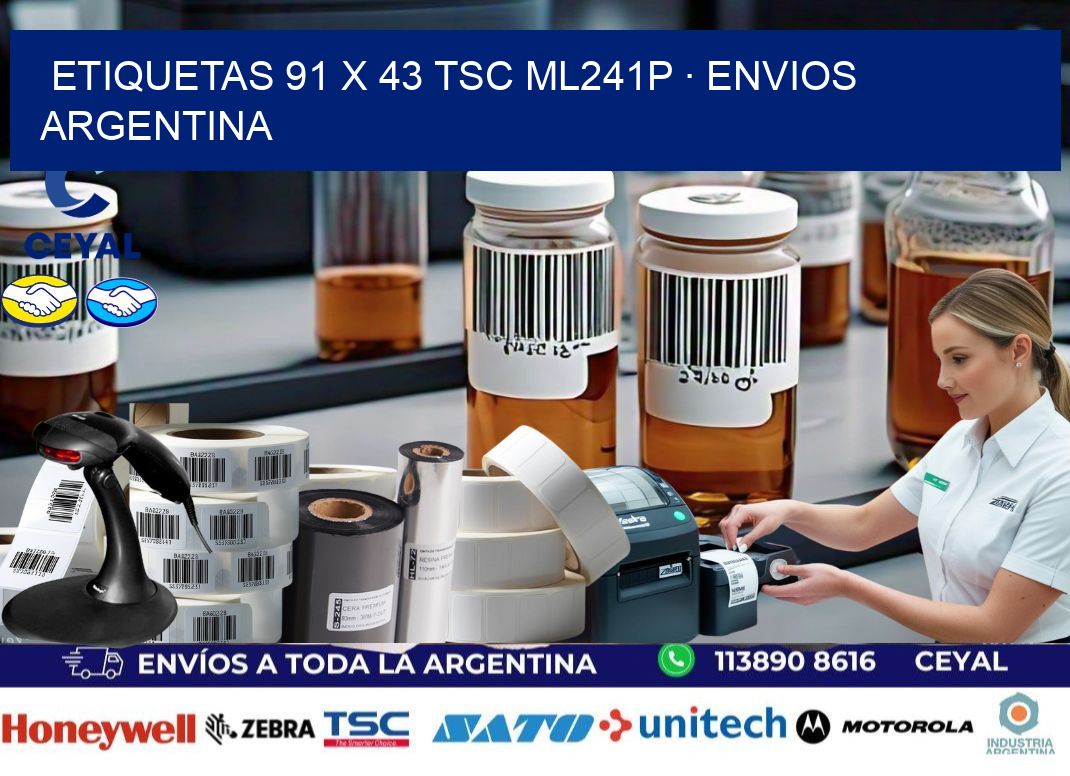 ETIQUETAS 91 x 43 TSC ML241P · ENVIOS ARGENTINA