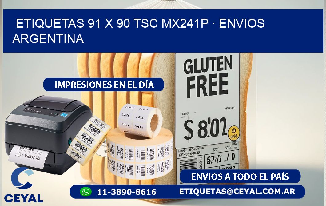 ETIQUETAS 91 x 90 TSC MX241P · ENVIOS ARGENTINA