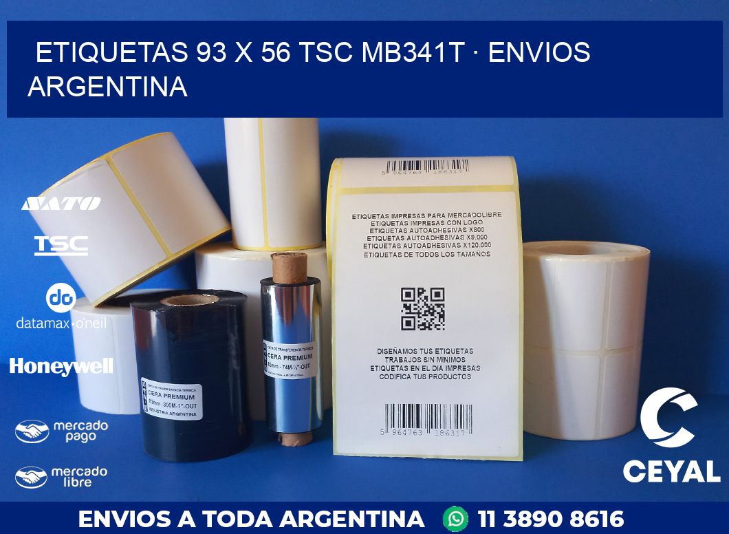 ETIQUETAS 93 x 56 TSC MB341T · ENVIOS ARGENTINA