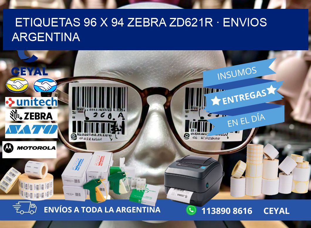 ETIQUETAS 96 x 94 ZEBRA ZD621R · ENVIOS ARGENTINA