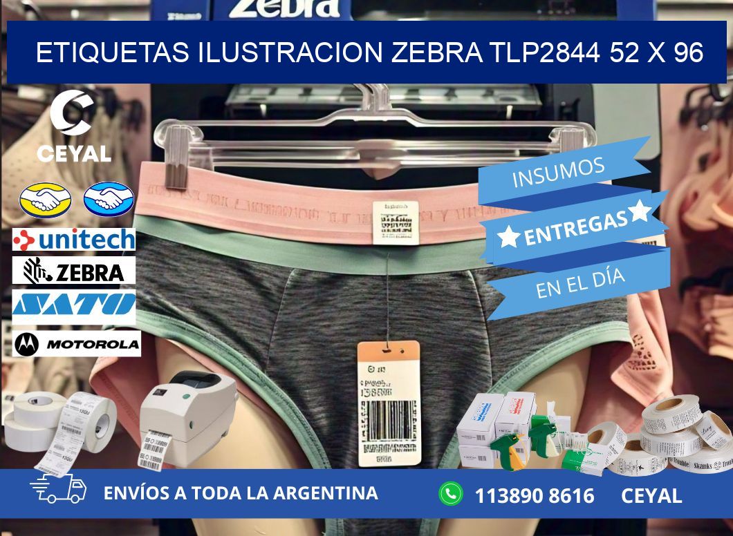 ETIQUETAS ILUSTRACION ZEBRA TLP2844 52 x 96