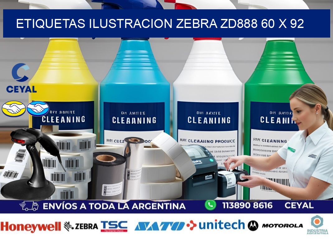 ETIQUETAS ILUSTRACION ZEBRA ZD888 60 x 92