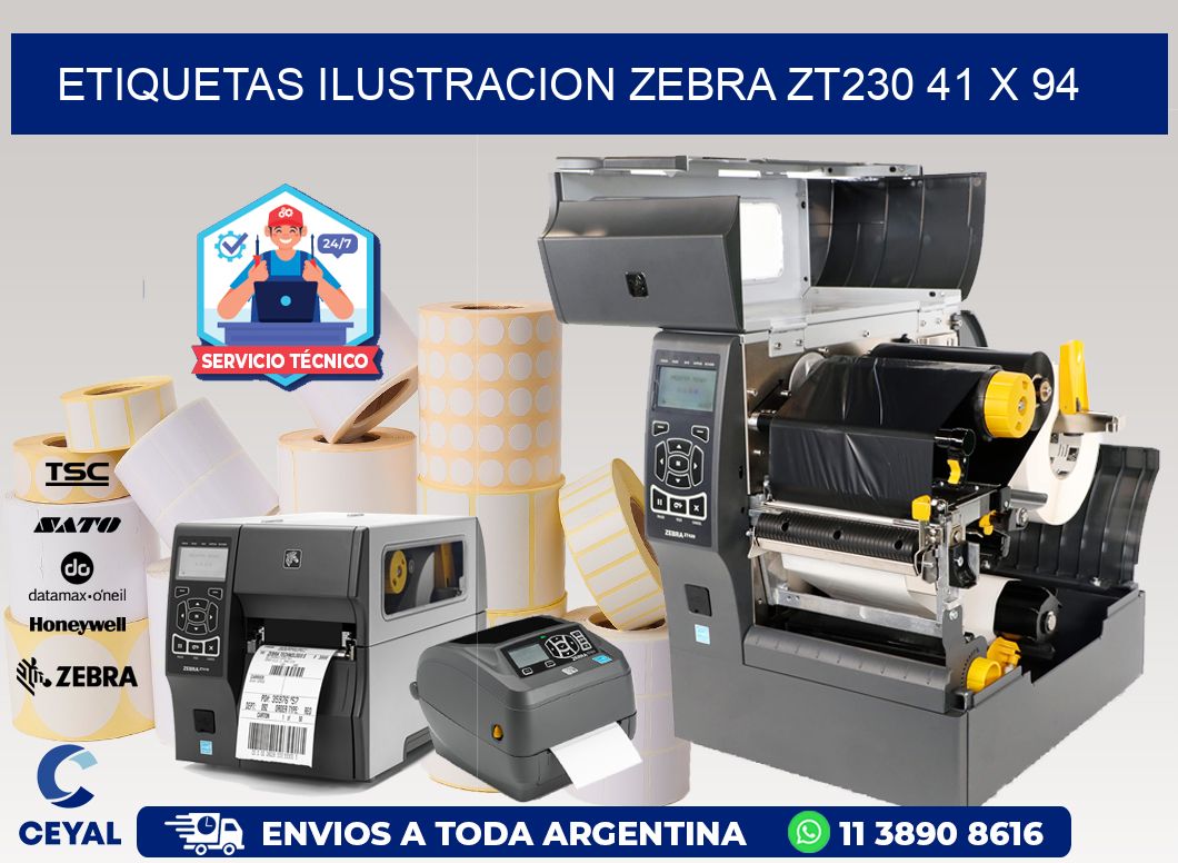 ETIQUETAS ILUSTRACION ZEBRA ZT230 41 x 94