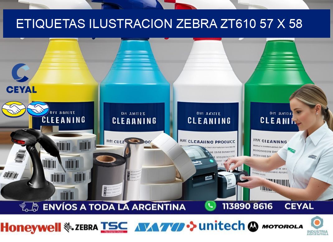 ETIQUETAS ILUSTRACION ZEBRA ZT610 57 x 58