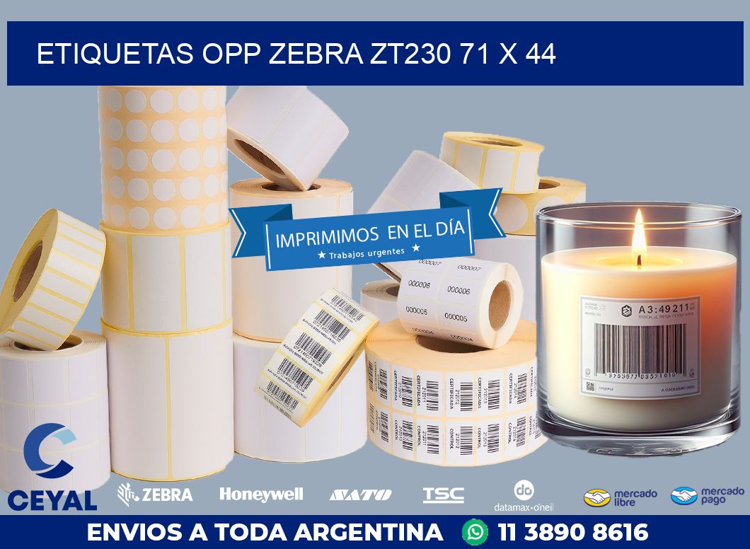 ETIQUETAS OPP ZEBRA ZT230 71 x 44