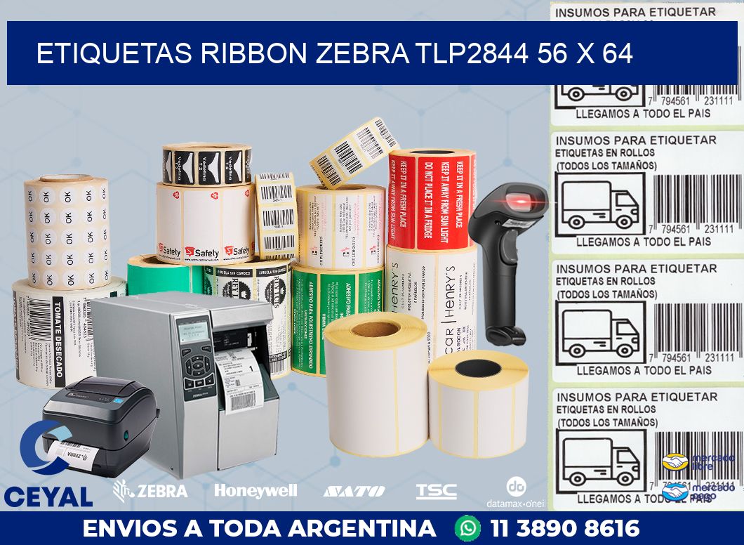 ETIQUETAS RIBBON Zebra TLP2844 56 x 64