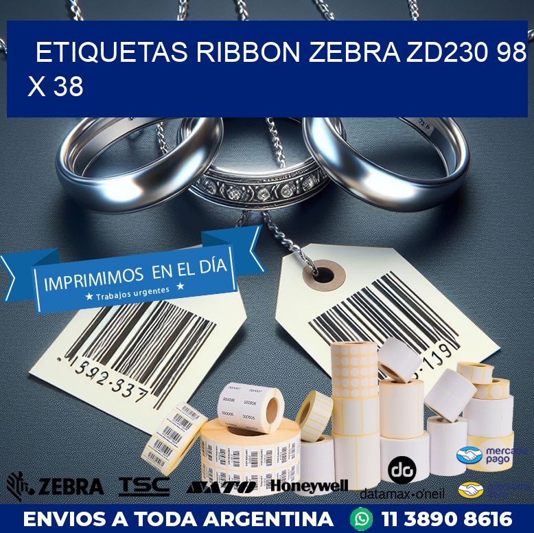 ETIQUETAS RIBBON Zebra ZD230 98 x 38