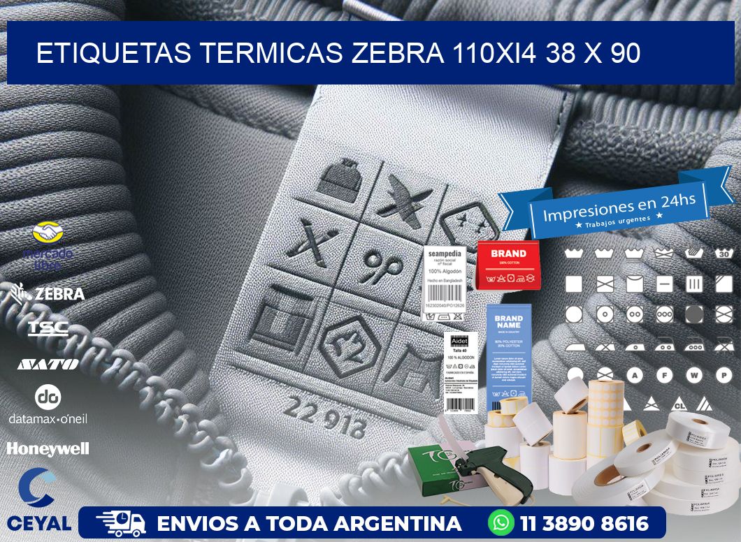 ETIQUETAS TERMICAS ZEBRA 110Xi4 38 x 90