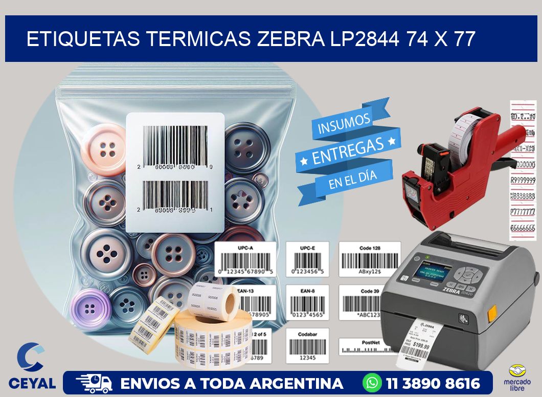 ETIQUETAS TERMICAS ZEBRA LP2844 74 x 77