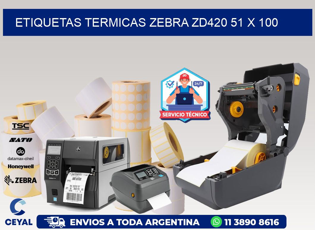 ETIQUETAS TERMICAS ZEBRA ZD420 51 x 100