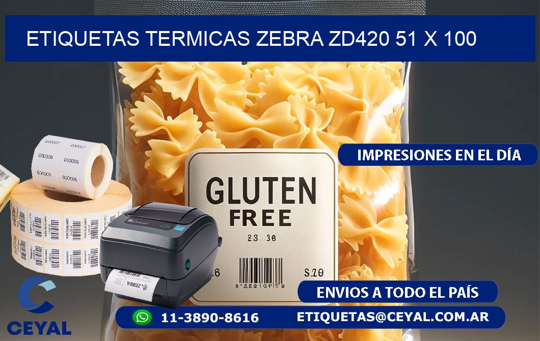 ETIQUETAS TERMICAS ZEBRA ZD420 51 x 100