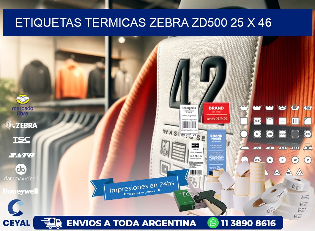ETIQUETAS TERMICAS ZEBRA ZD500 25 x 46