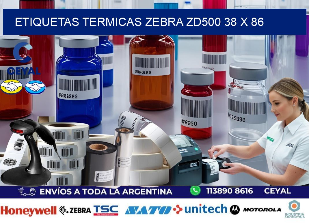 ETIQUETAS TERMICAS ZEBRA ZD500 38 x 86