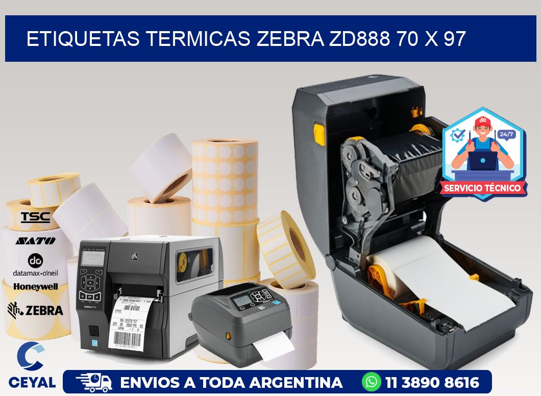 ETIQUETAS TERMICAS ZEBRA ZD888 70 x 97