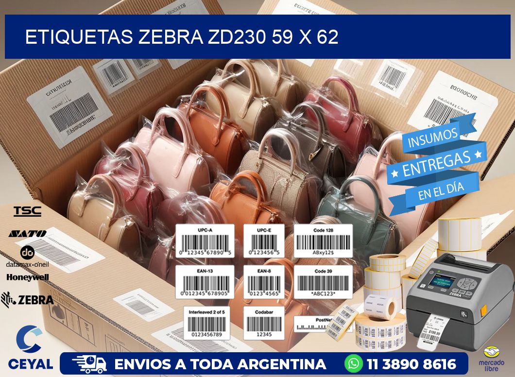 ETIQUETAS Zebra ZD230 59 x 62