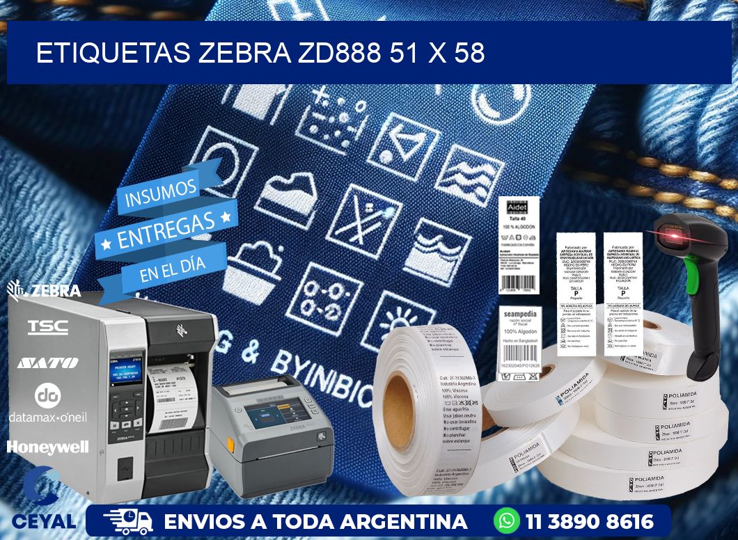 ETIQUETAS Zebra ZD888 51 x 58