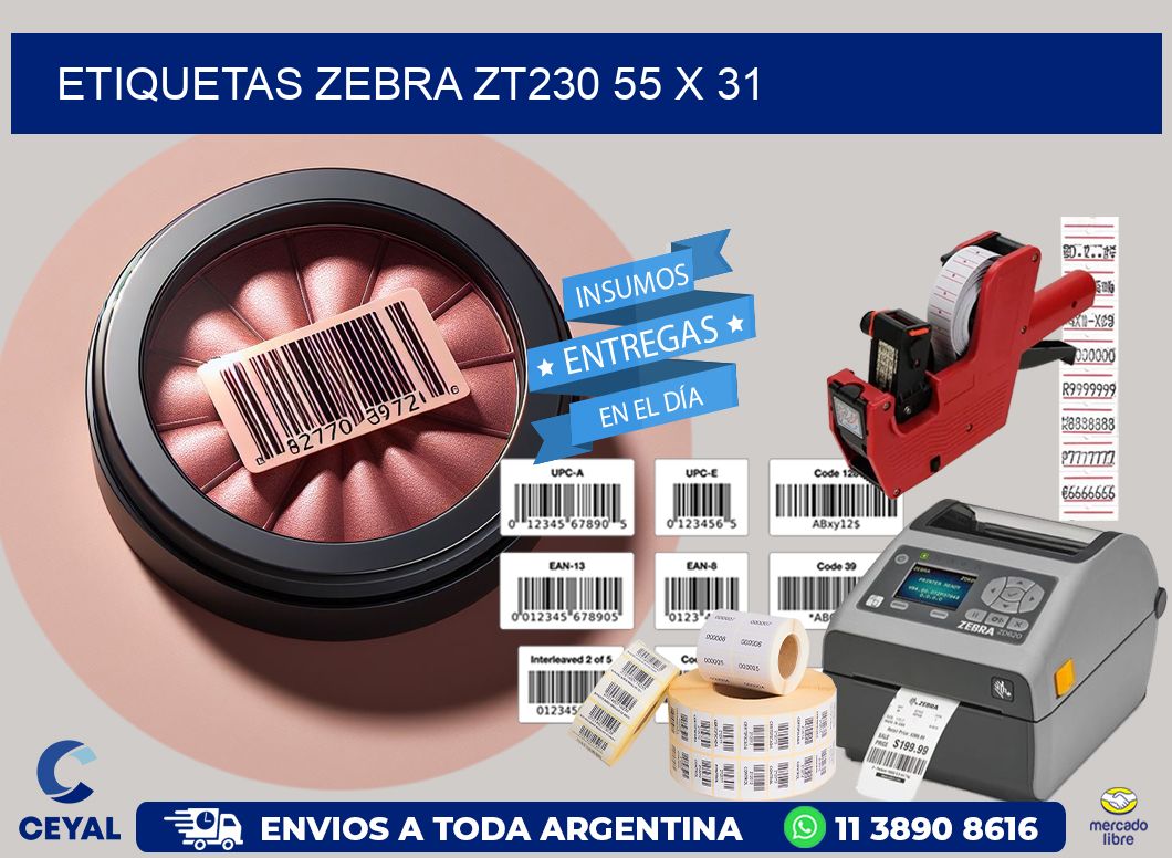 ETIQUETAS Zebra ZT230 55 x 31