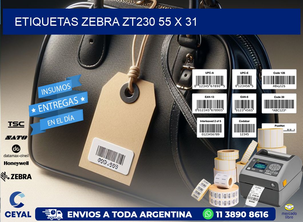 ETIQUETAS Zebra ZT230 55 x 31