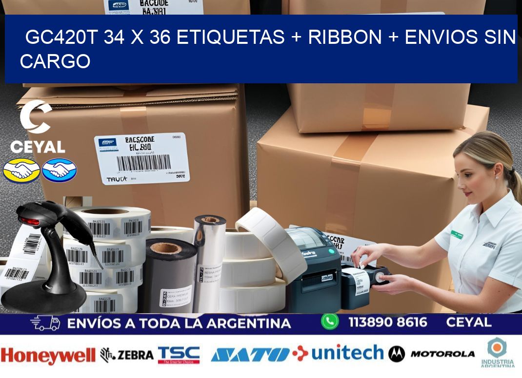 GC420T 34 x 36 etiquetas + ribbon + envios sin cargo