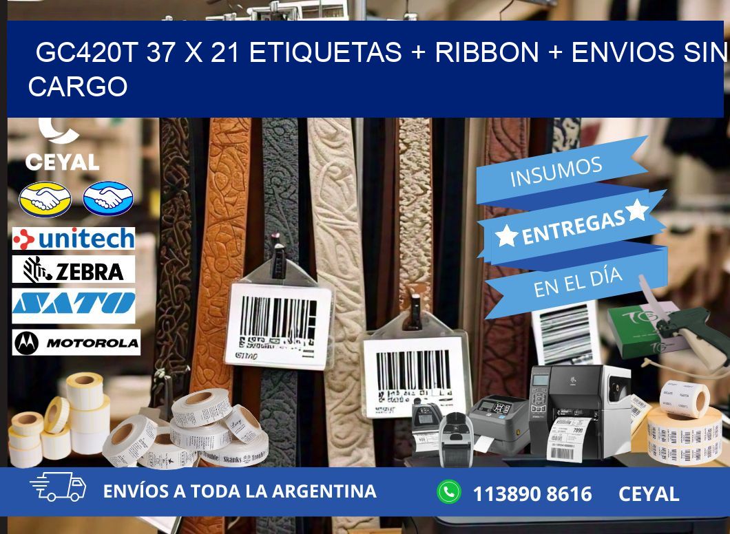 GC420T 37 x 21 etiquetas + ribbon + envios sin cargo