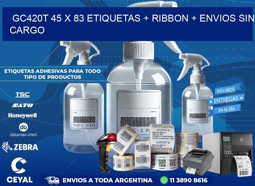 GC420T 45 x 83 etiquetas + ribbon + envios sin cargo