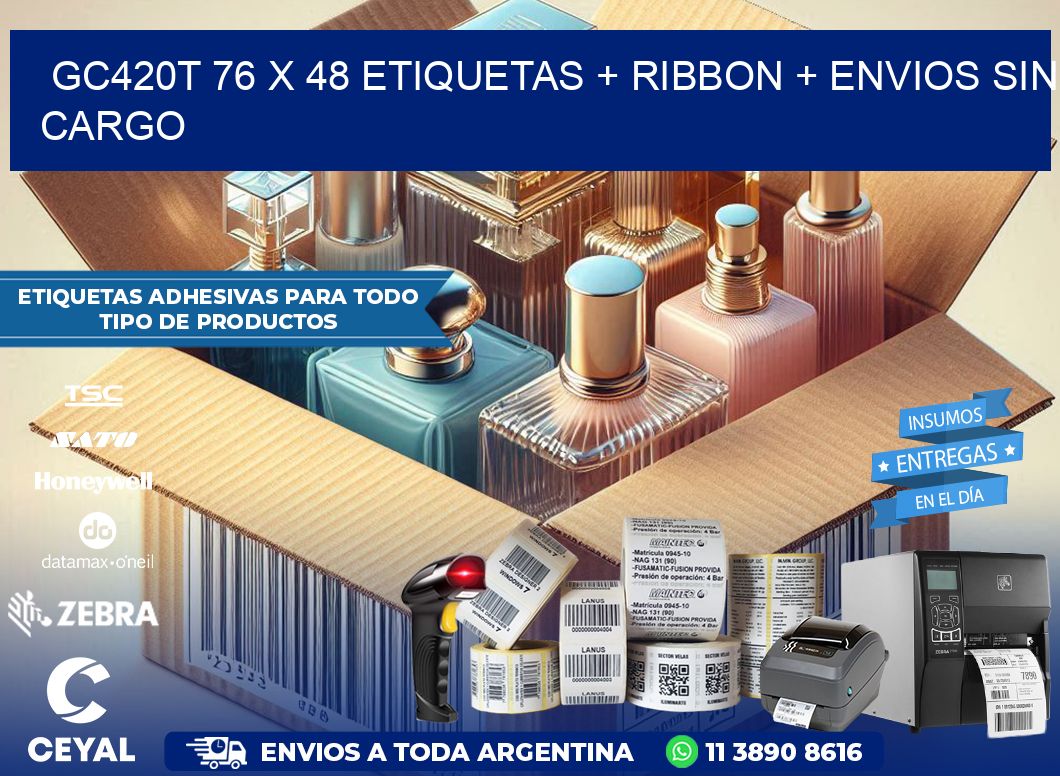 GC420T 76 x 48 etiquetas + ribbon + envios sin cargo