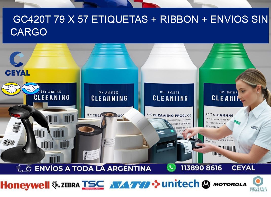 GC420T 79 x 57 etiquetas + ribbon + envios sin cargo