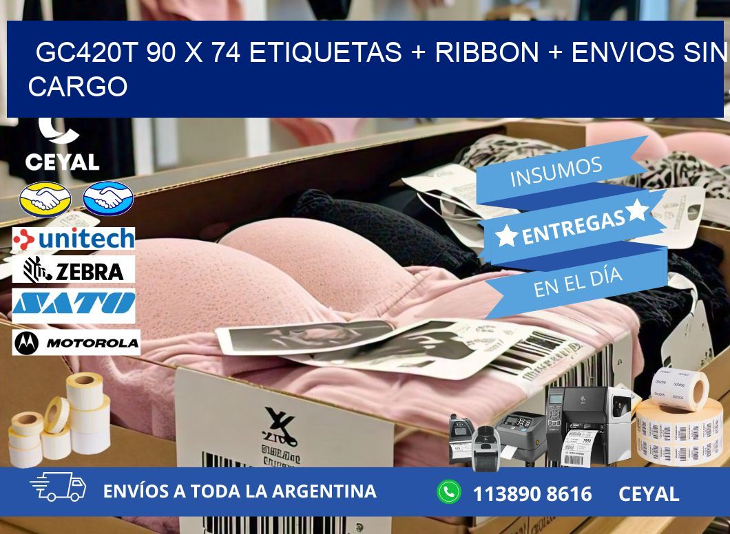 GC420T 90 x 74 etiquetas + ribbon + envios sin cargo