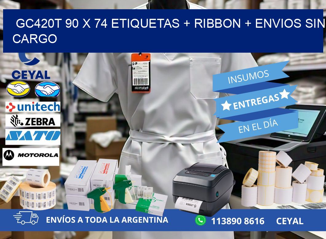 GC420T 90 x 74 etiquetas + ribbon + envios sin cargo