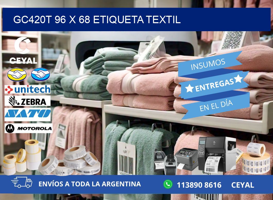 GC420T 96 x 68 ETIQUETA TEXTIL
