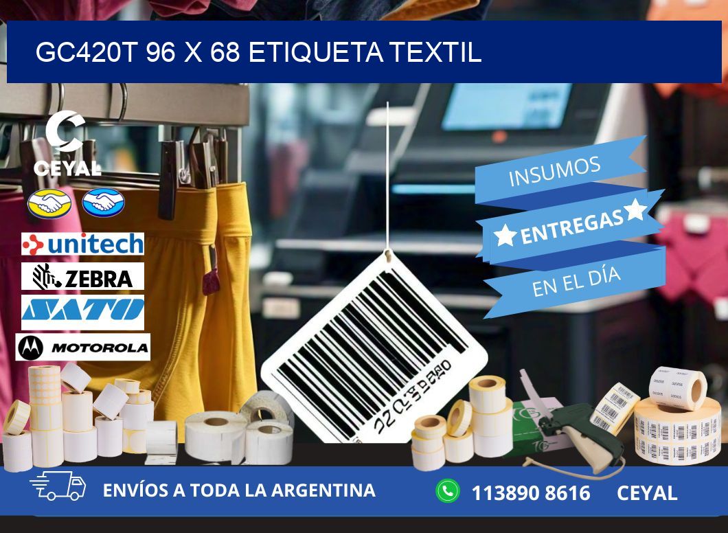 GC420T 96 x 68 ETIQUETA TEXTIL