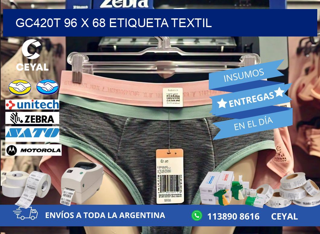 GC420T 96 x 68 ETIQUETA TEXTIL