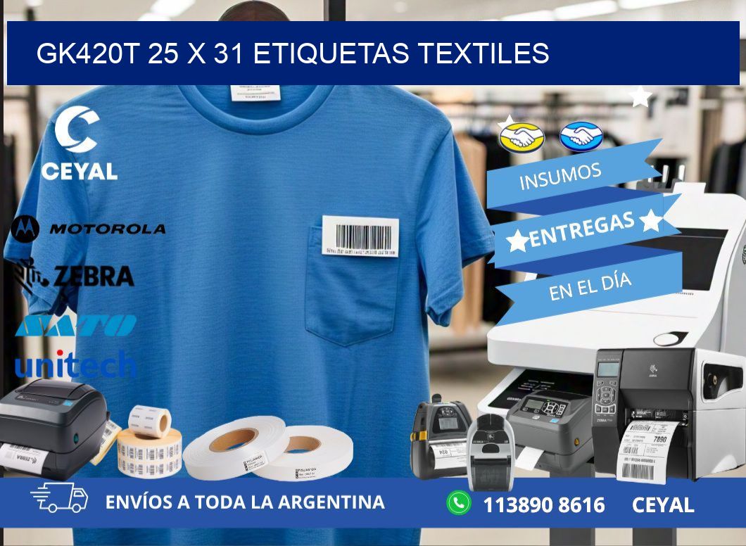 GK420T 25 x 31 ETIQUETAS TEXTILES
