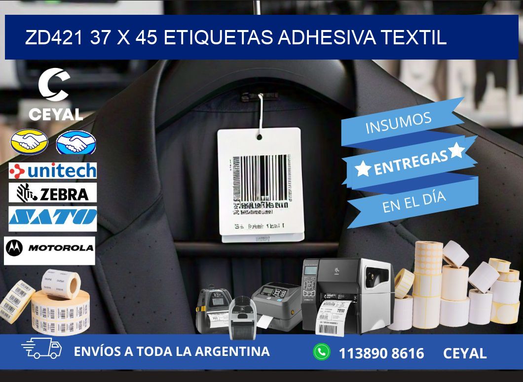ZD421 37 x 45 ETIQUETAS ADHESIVA TEXTIL