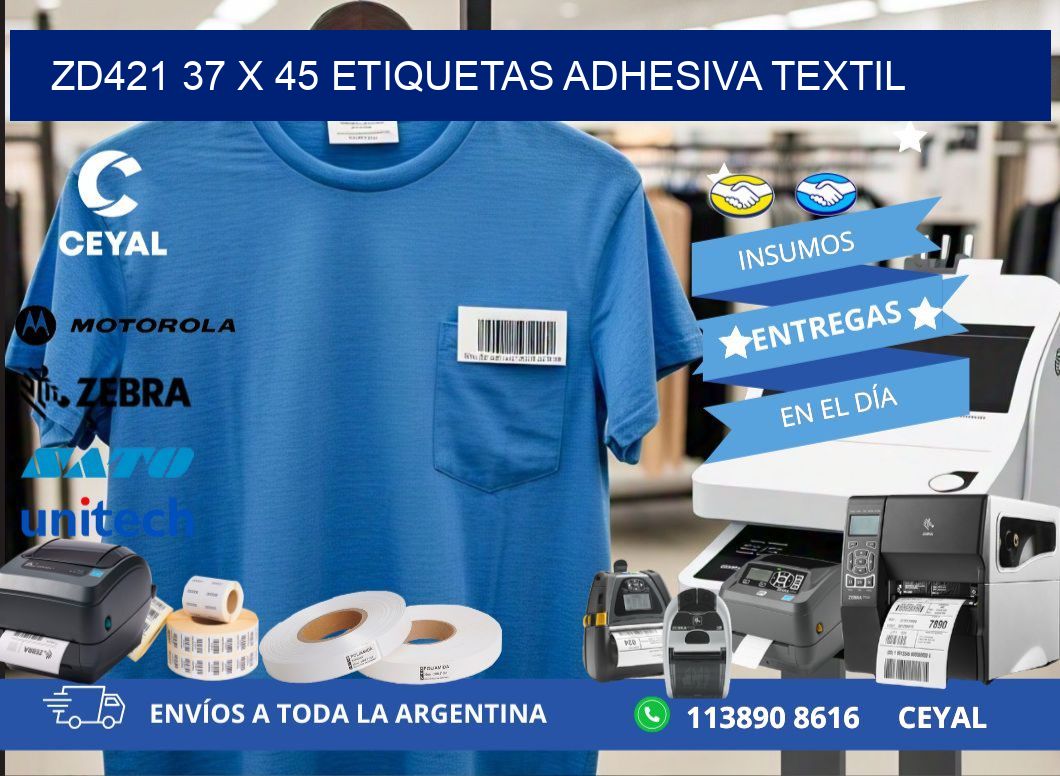 ZD421 37 x 45 ETIQUETAS ADHESIVA TEXTIL
