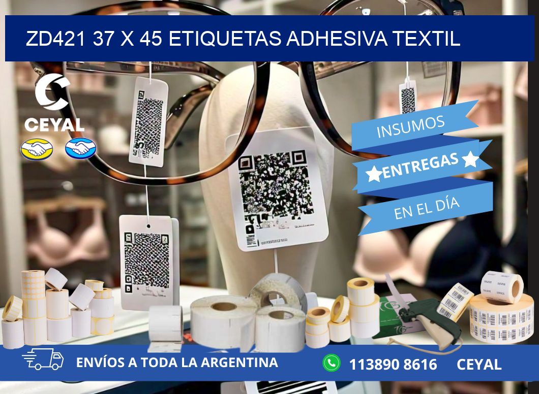 ZD421 37 x 45 ETIQUETAS ADHESIVA TEXTIL