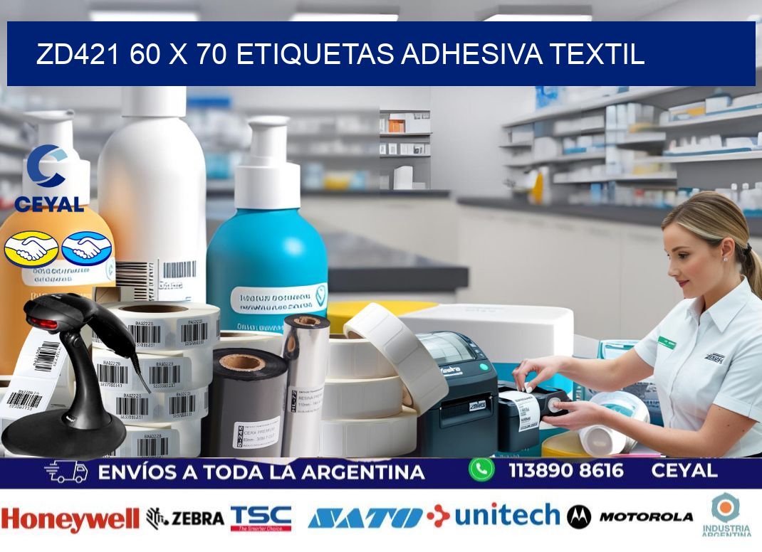 ZD421 60 x 70 ETIQUETAS ADHESIVA TEXTIL