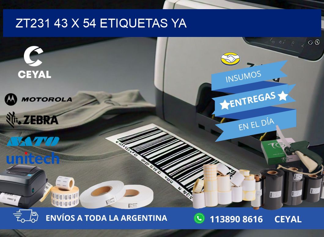 ZT231 43 x 54 ETIQUETAS YA