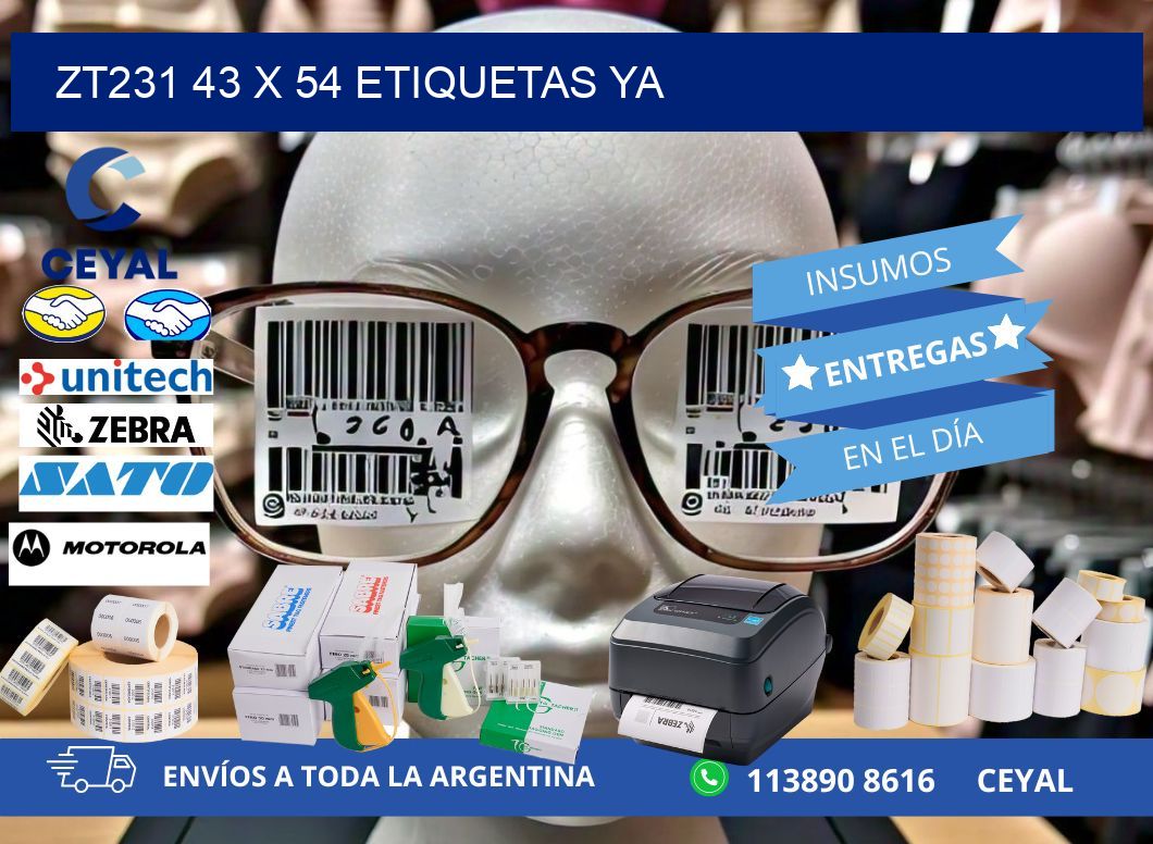 ZT231 43 x 54 ETIQUETAS YA