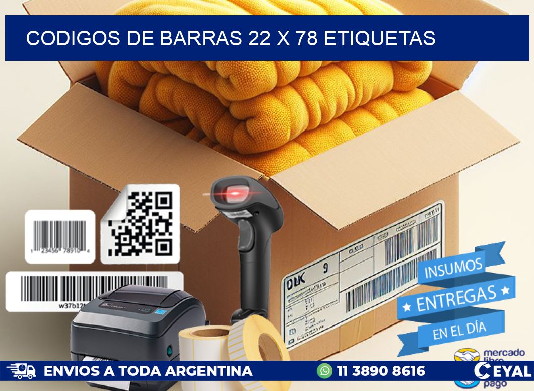 codigos de barras 22 x 78 etiquetas