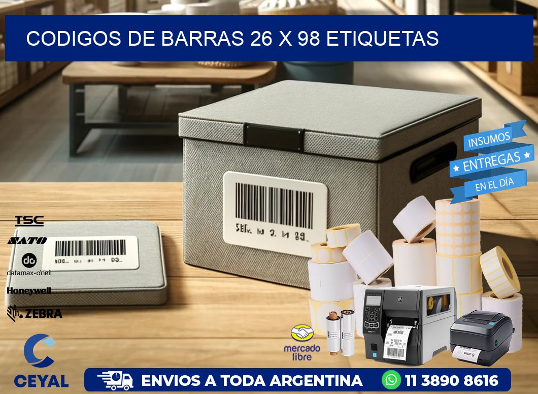 codigos de barras 26 x 98 etiquetas