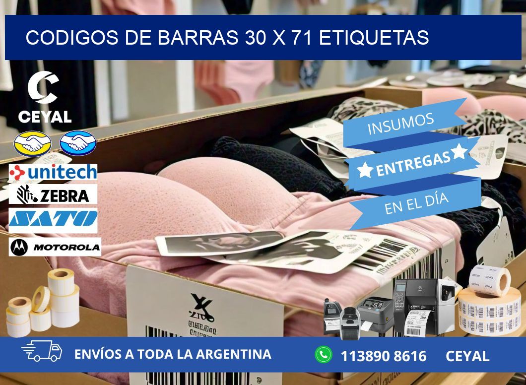 codigos de barras 30 x 71 etiquetas