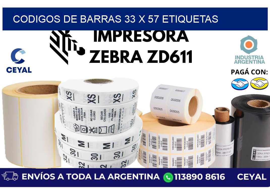 codigos de barras 33 x 57 etiquetas