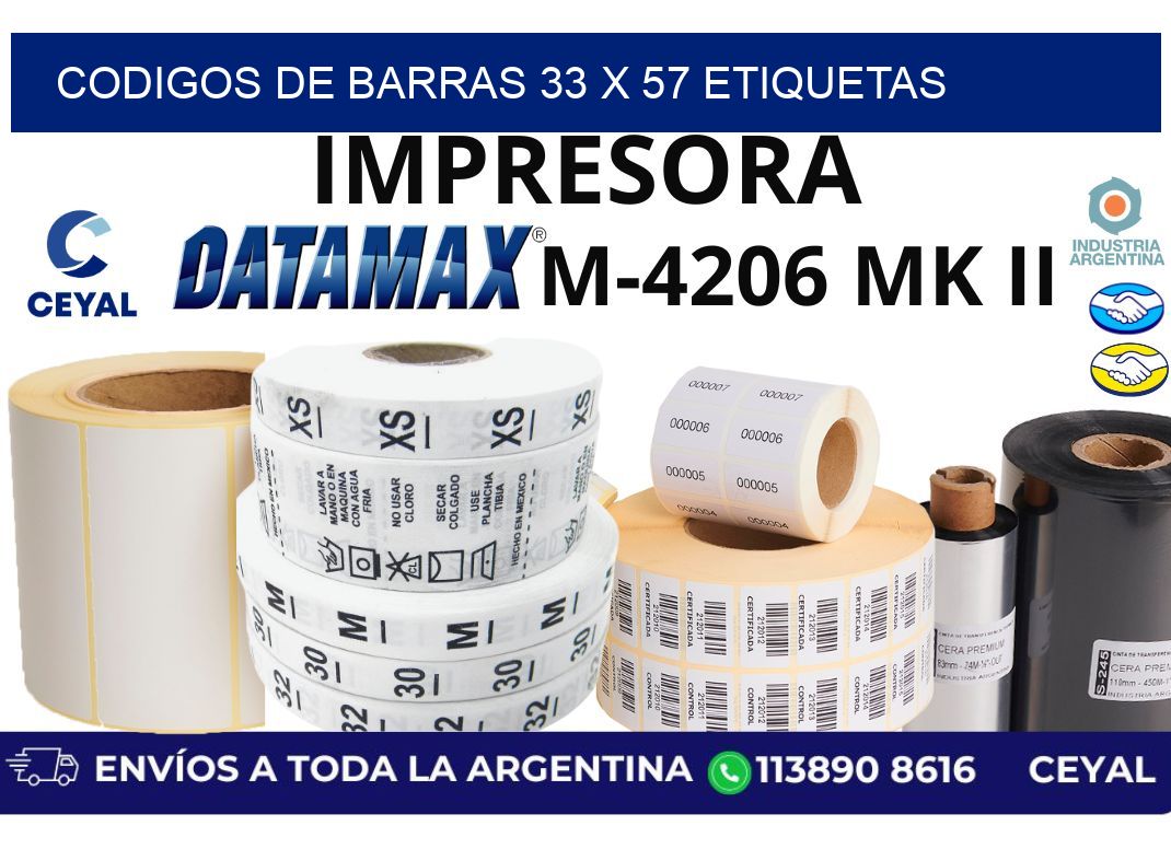 codigos de barras 33 x 57 etiquetas