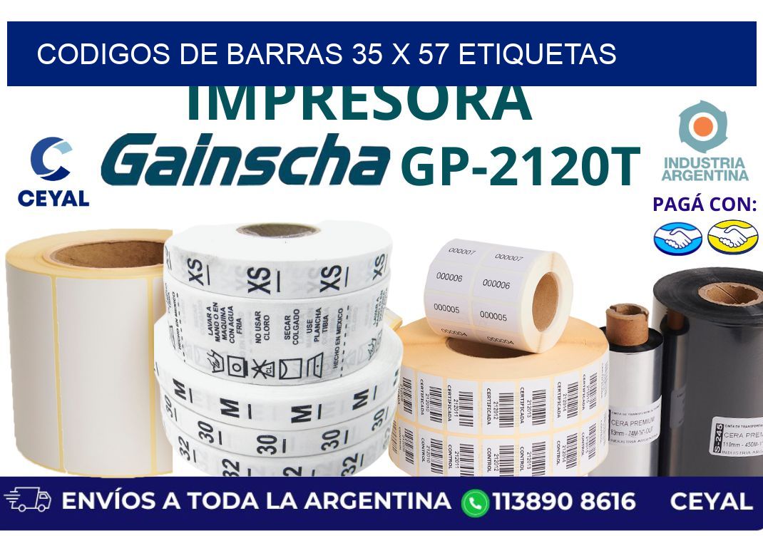 codigos de barras 35 x 57 etiquetas