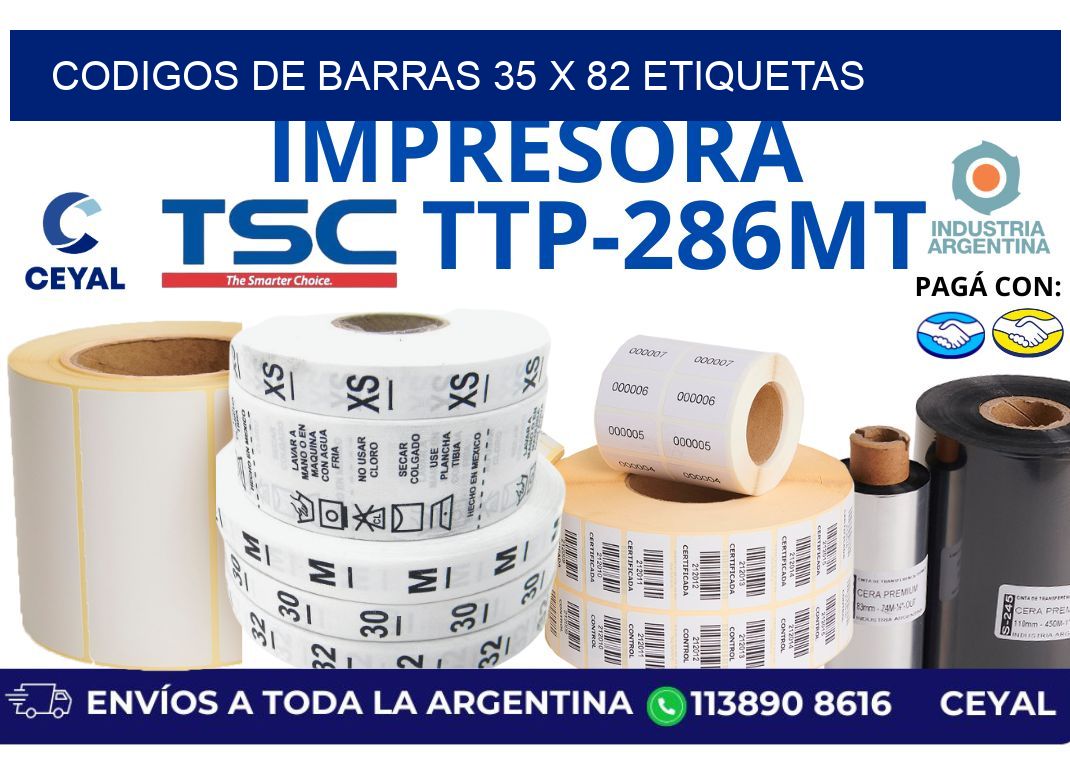 codigos de barras 35 x 82 etiquetas